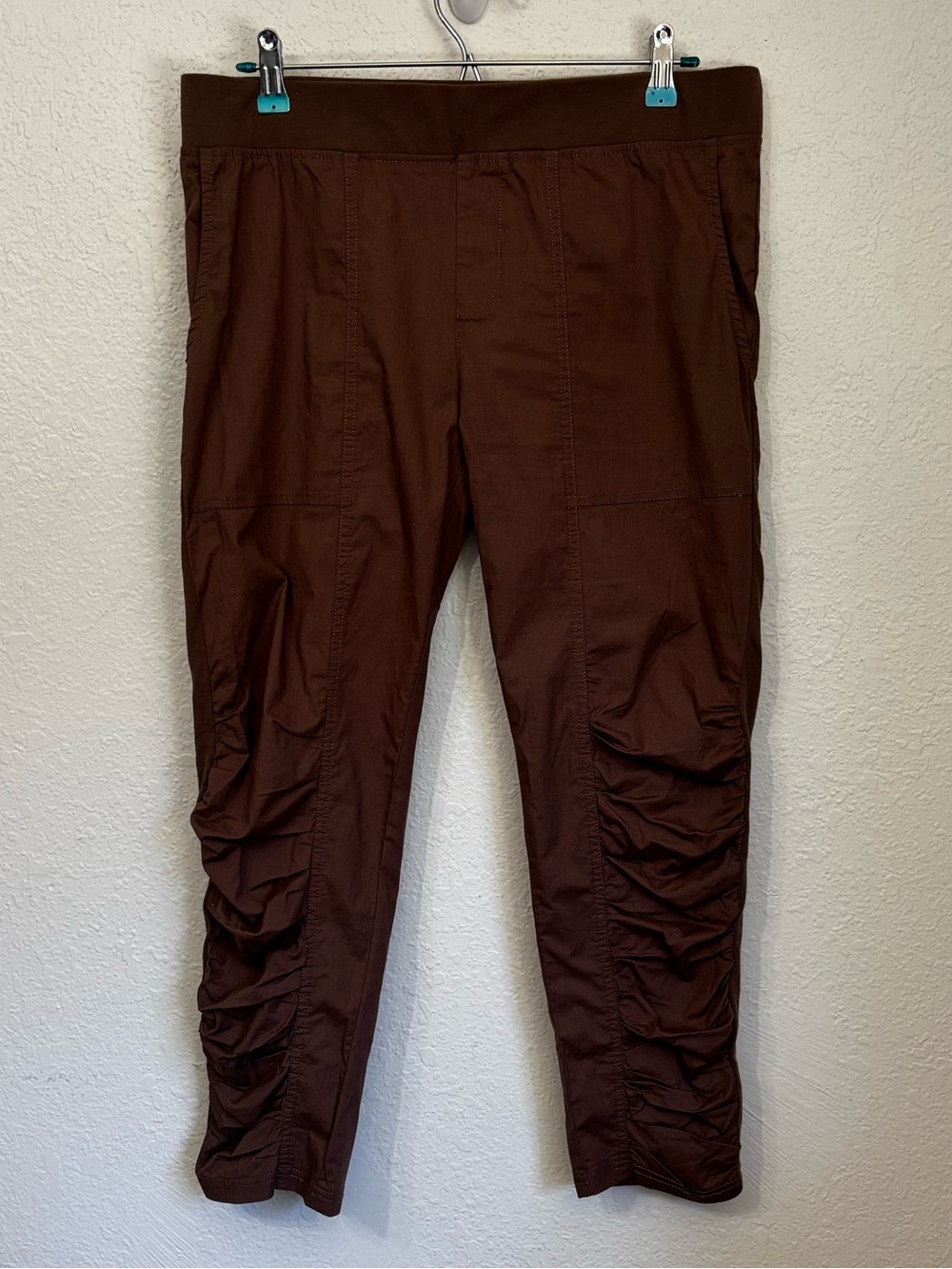 XCVI Wearables Geyser Lagenlook Ruched Leg Pull On Crop Pants Medium